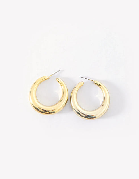 MOON HOOP EARRINGS